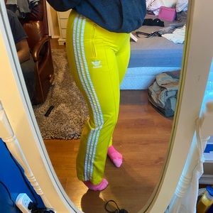 yellow adidas sweatpants